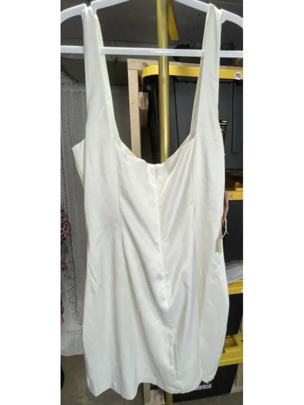 BHLDN Anthropologie Ivory Satin Short Dress XL Bridal Reception Formal NWT $178 - Picture 5 of 9